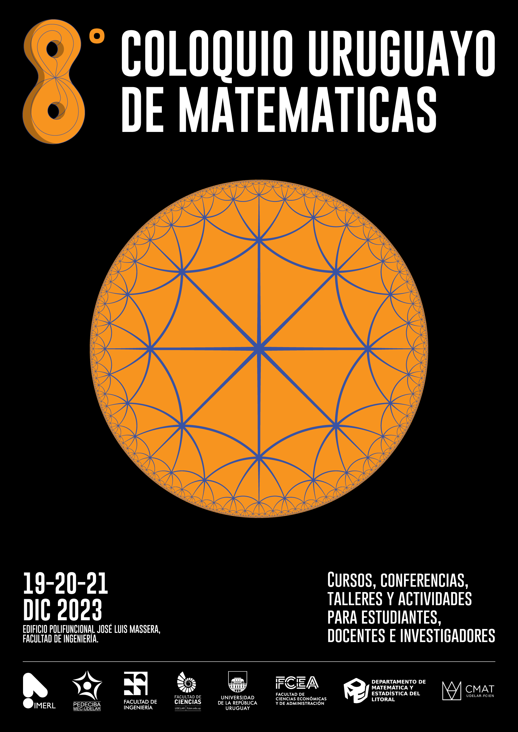 Afiche del evento 8 Coloquio Uruguayo de Matemática